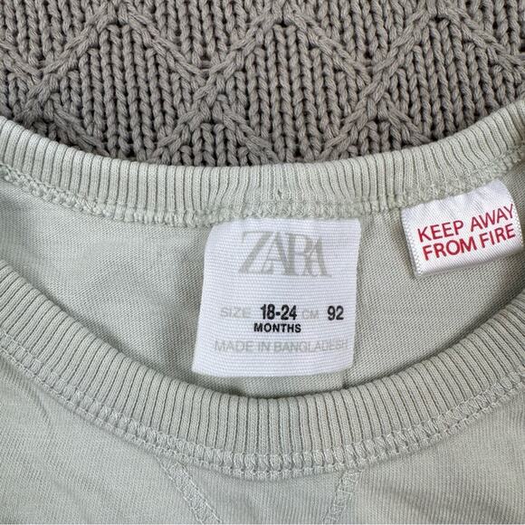 Zara Kids Green Tie-Dye Striped T-Shirt ~ 18/24M - Picture 4 of 11